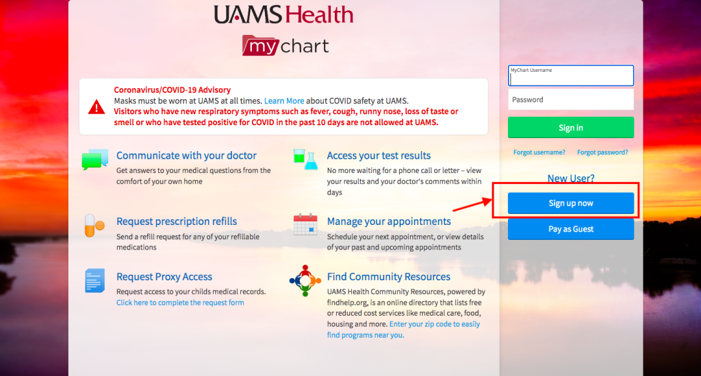UAMS Medical Center Patient Portal 