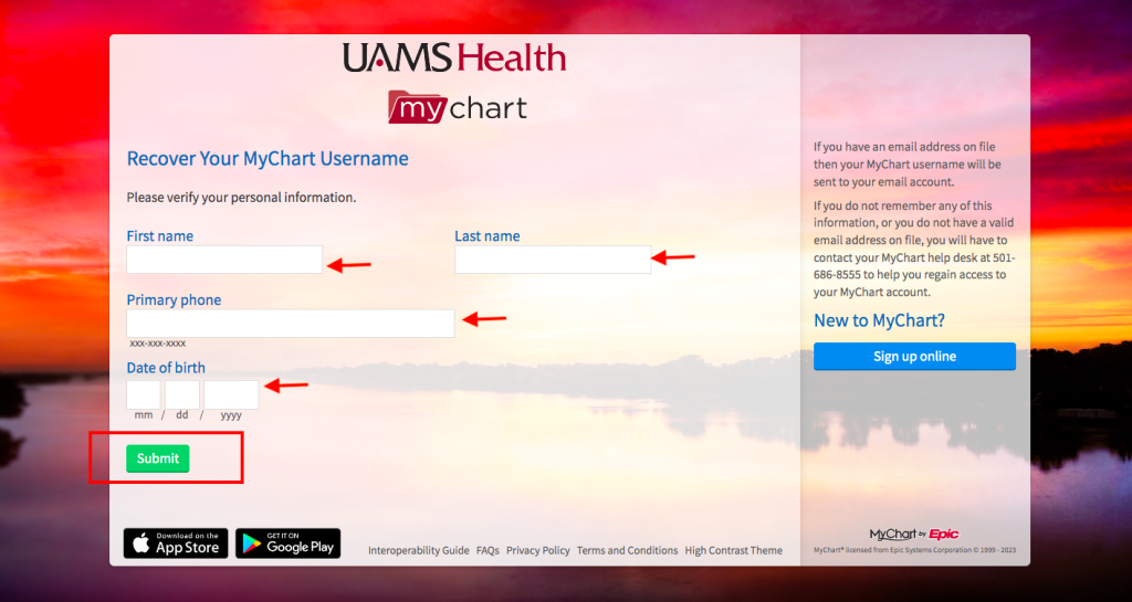 UAMS Medical Center Patient Portal 
