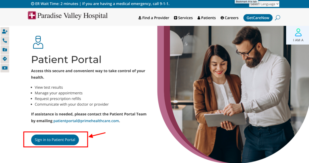 Paradise Valley Hospital Patient Portal 