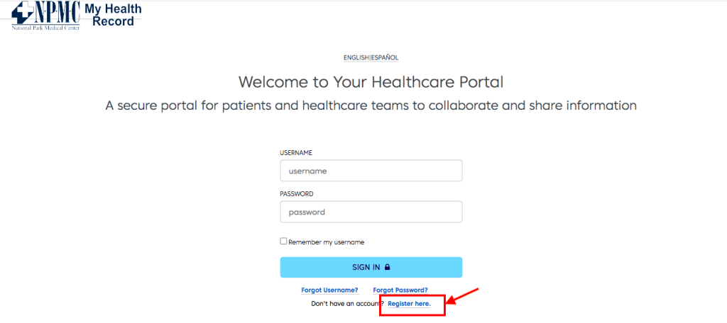 National Park Medical Center Patient Portal