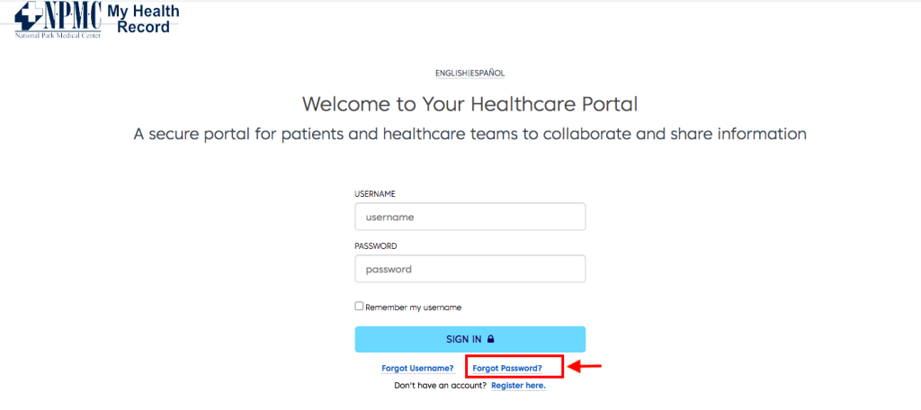 National Park Medical Center Patient Portal