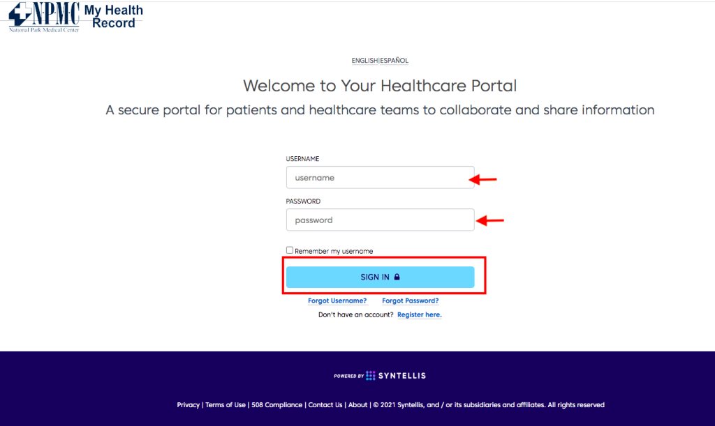 National Park Medical Center Patient Portal
