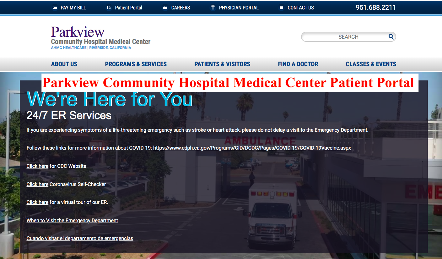Parkview Community Hospital Medical Center Patient Portal