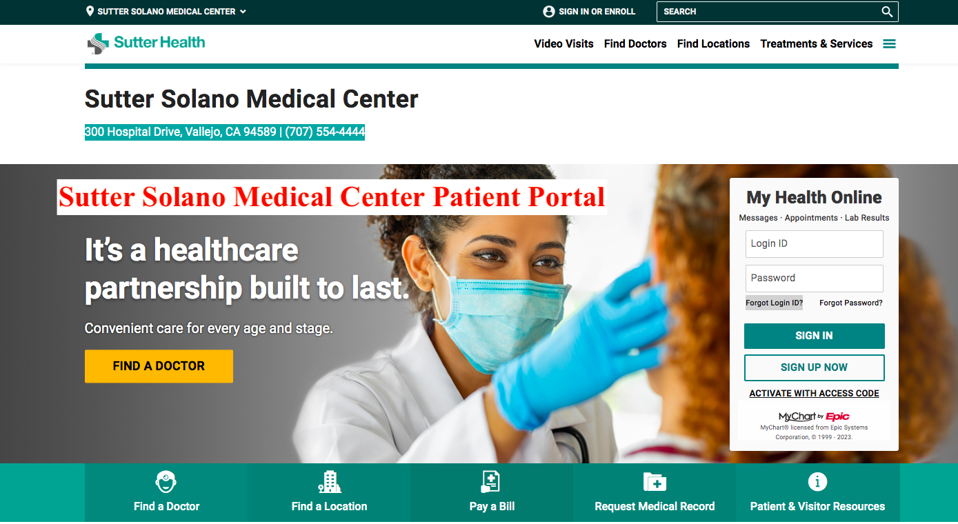 Sutter Solano Medical Center Patient Portal
