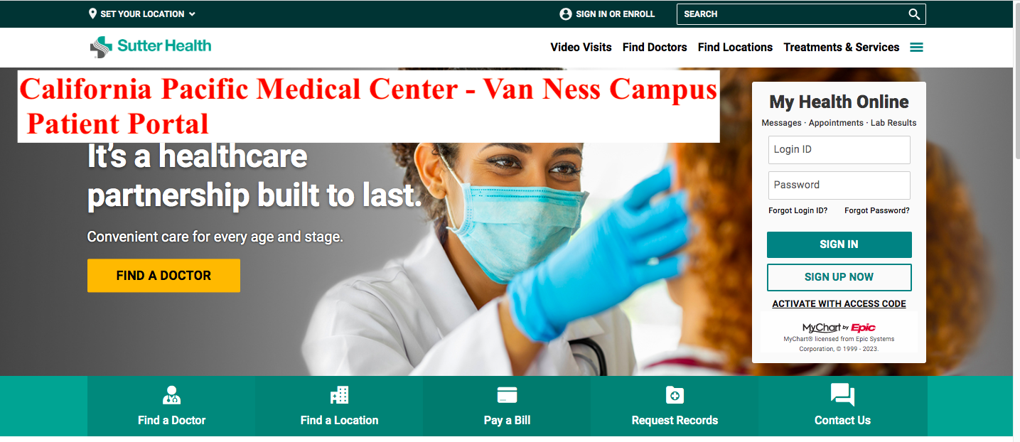 California Pacific Medical Center - Van Ness Campus Patient Portal