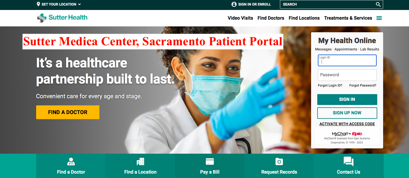 Sutter Medica Center, Sacramento Patient Portal
