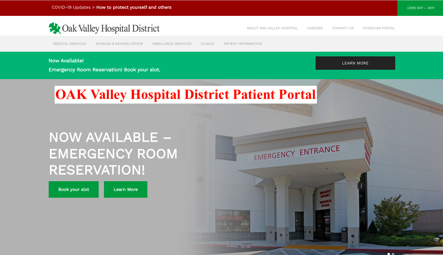 OAK Valley Hospital District Patient Portal