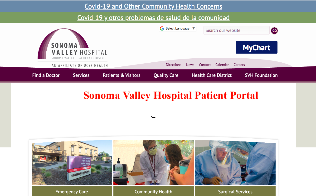 Sonoma Valley Hospital Patient Portal