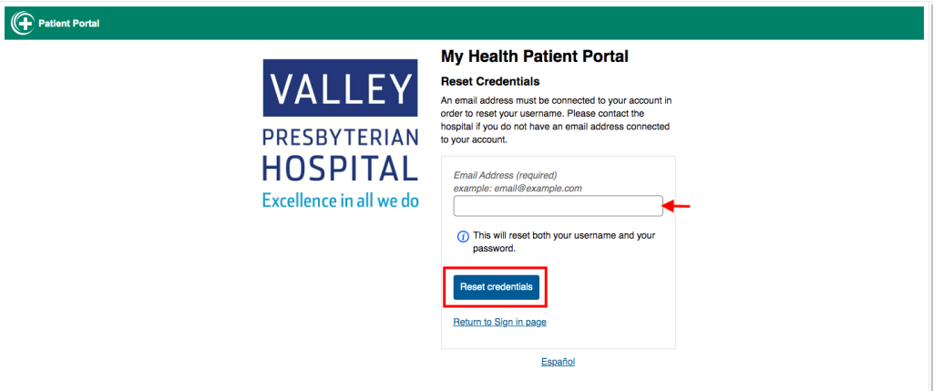 Valley Presbyterian Hospital Patient Portal