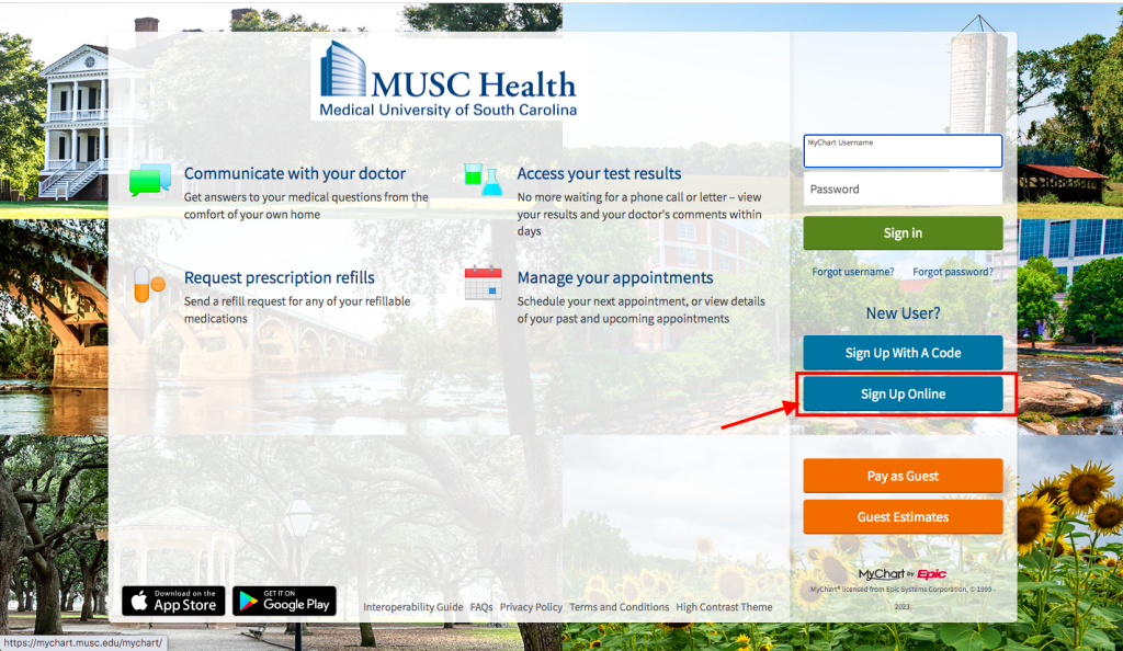 Musc Health Patient Portal