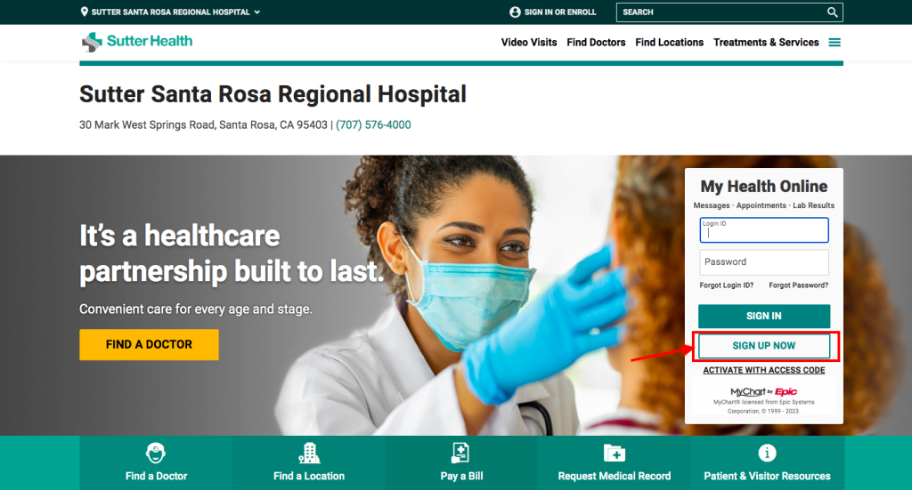 Sutter Santa Rosa Regional Hospital Patient Portal