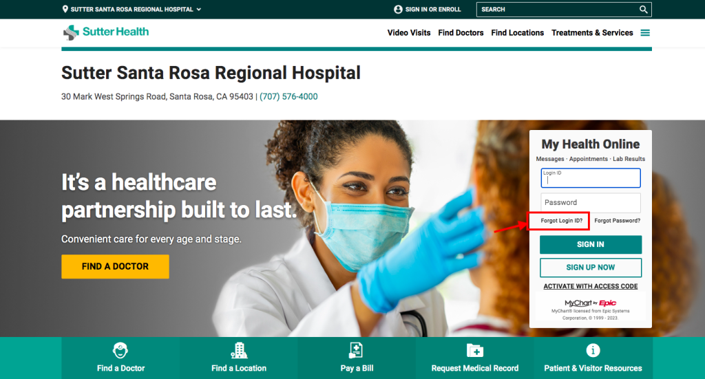 Sutter Santa Rosa Regional Hospital Patient Portal