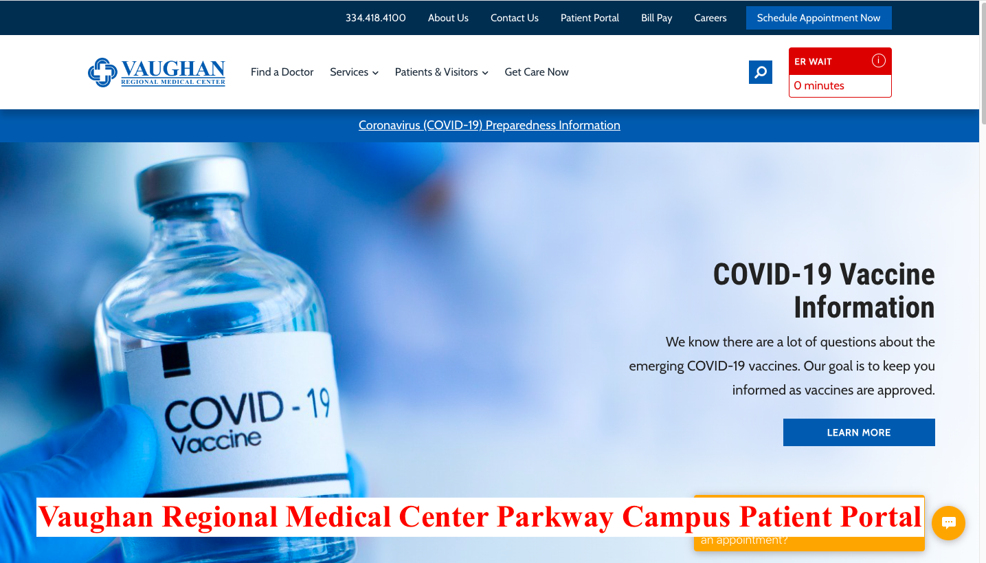 Vaughan Regional Medical Center Parkway Campus Patient Portal