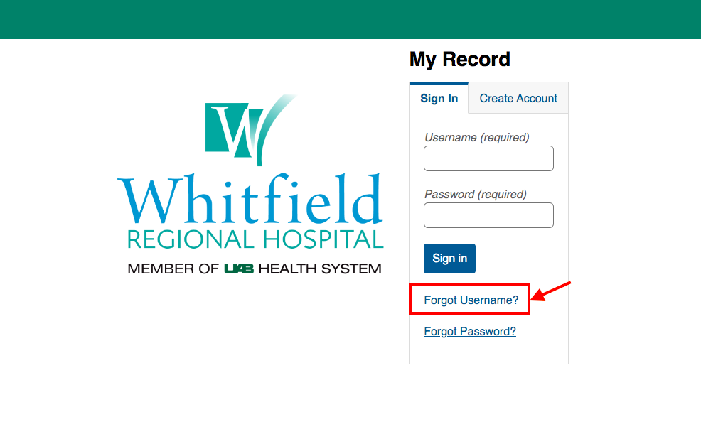 Whitfield Regional Hospital Patient Portal