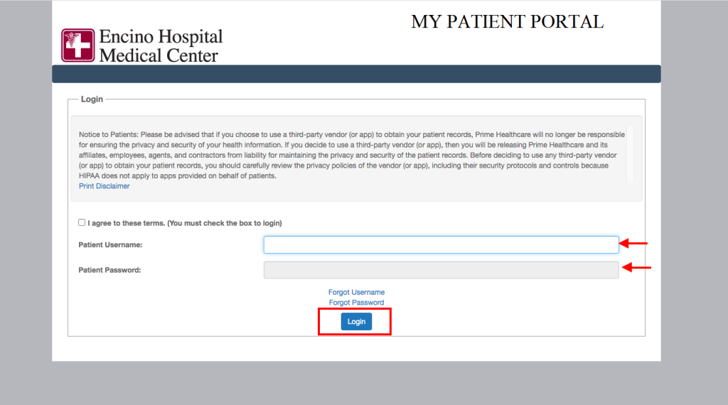 Encino Hospital Medical Center Patient Portal 