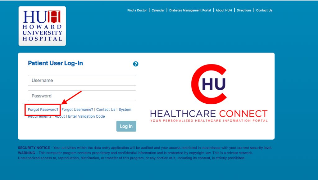 Howard University Hospital Patient Portal