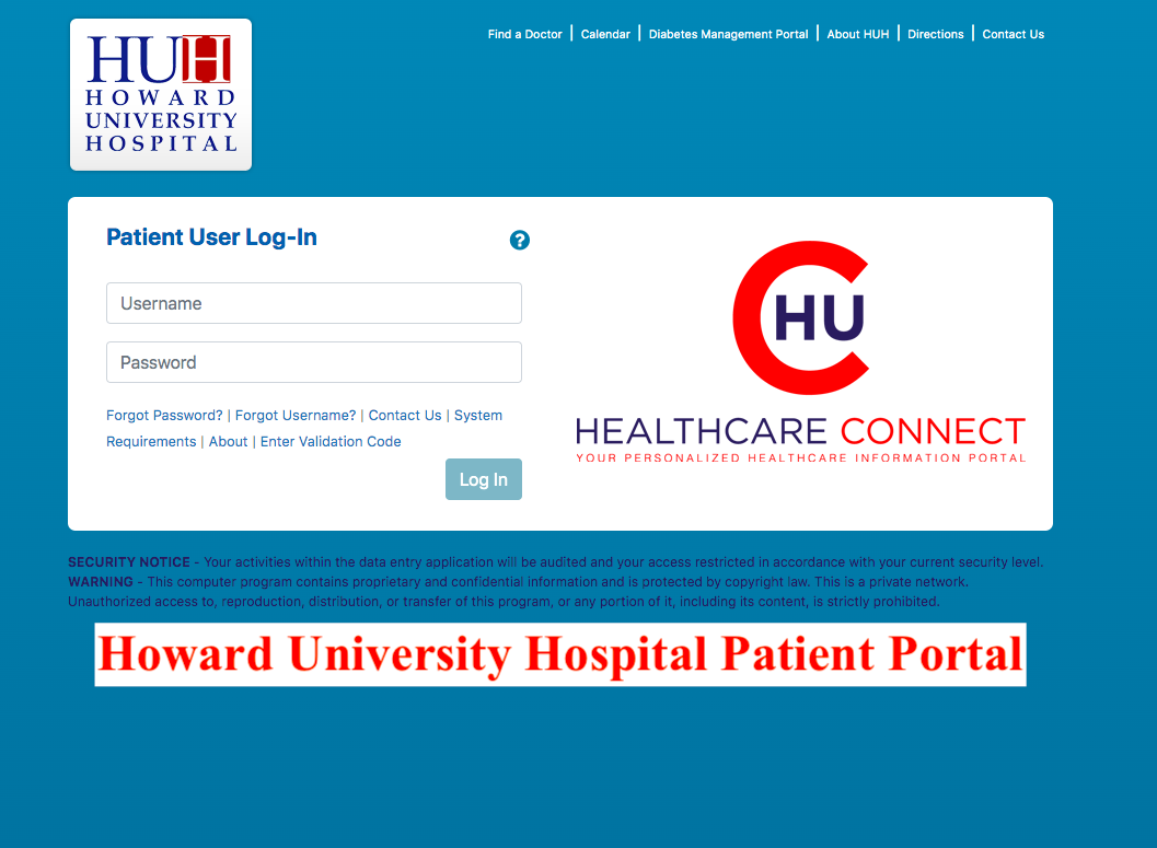 Howard University Hospital Patient Portal