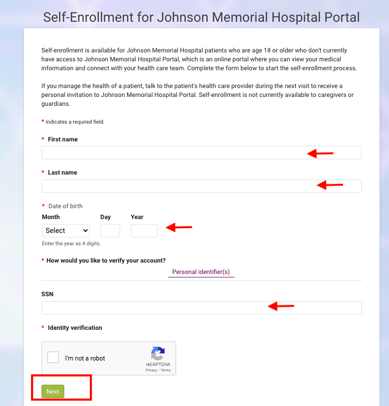 Johnson Memorial Hospital Patient Portal
