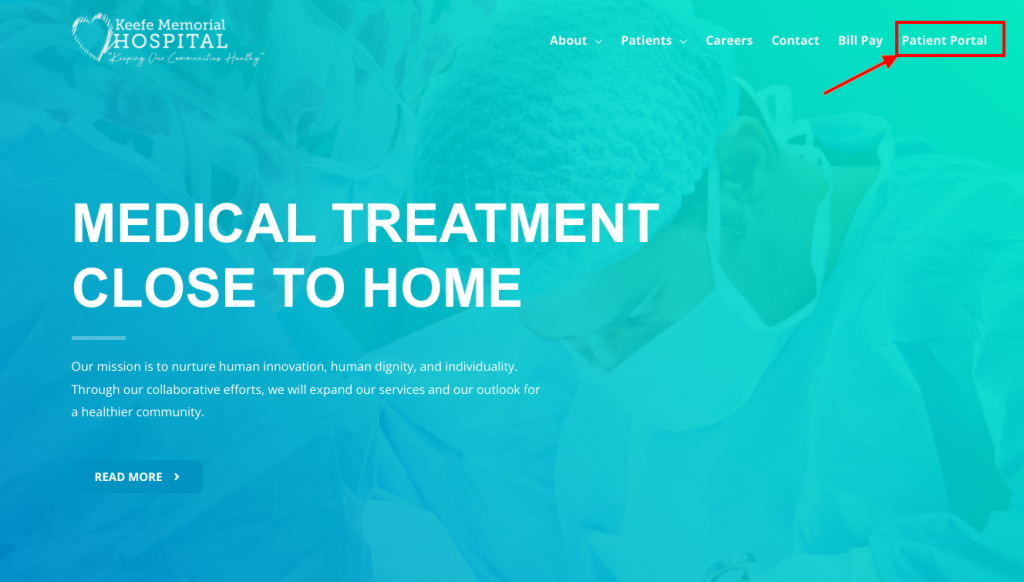 KEEFE Memorial Hospital Patient Portal