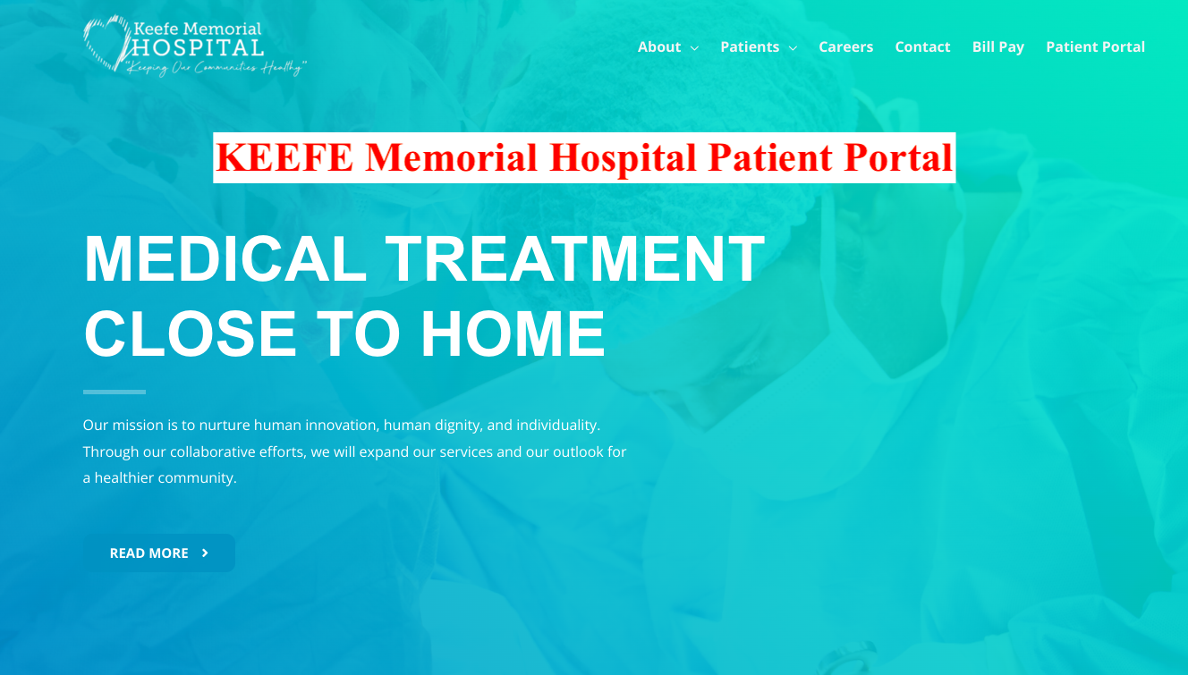 KEEFE Memorial Hospital Patient Portal