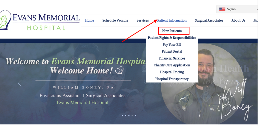 Evans Memorial Hospital Patient Portal