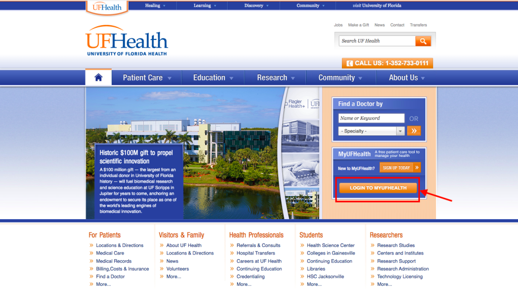 UF Health Shands Hospital Patient Portal