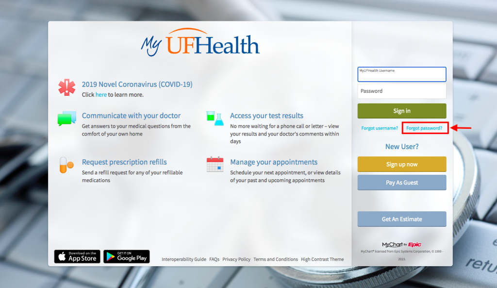 UF Health Shands Hospital Patient Portal