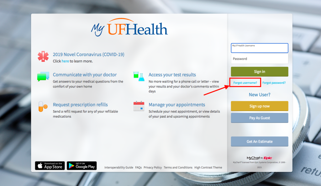 UF Health Shands Hospital Patient Portal
