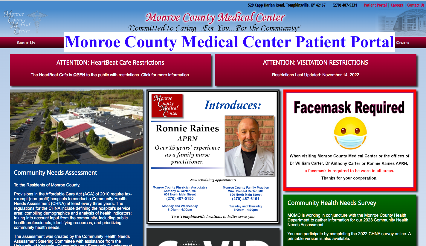 Monroe County Medical Center Patient Portal
