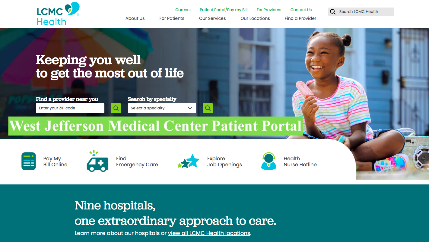 West Jefferson Medical Center Patient Portal