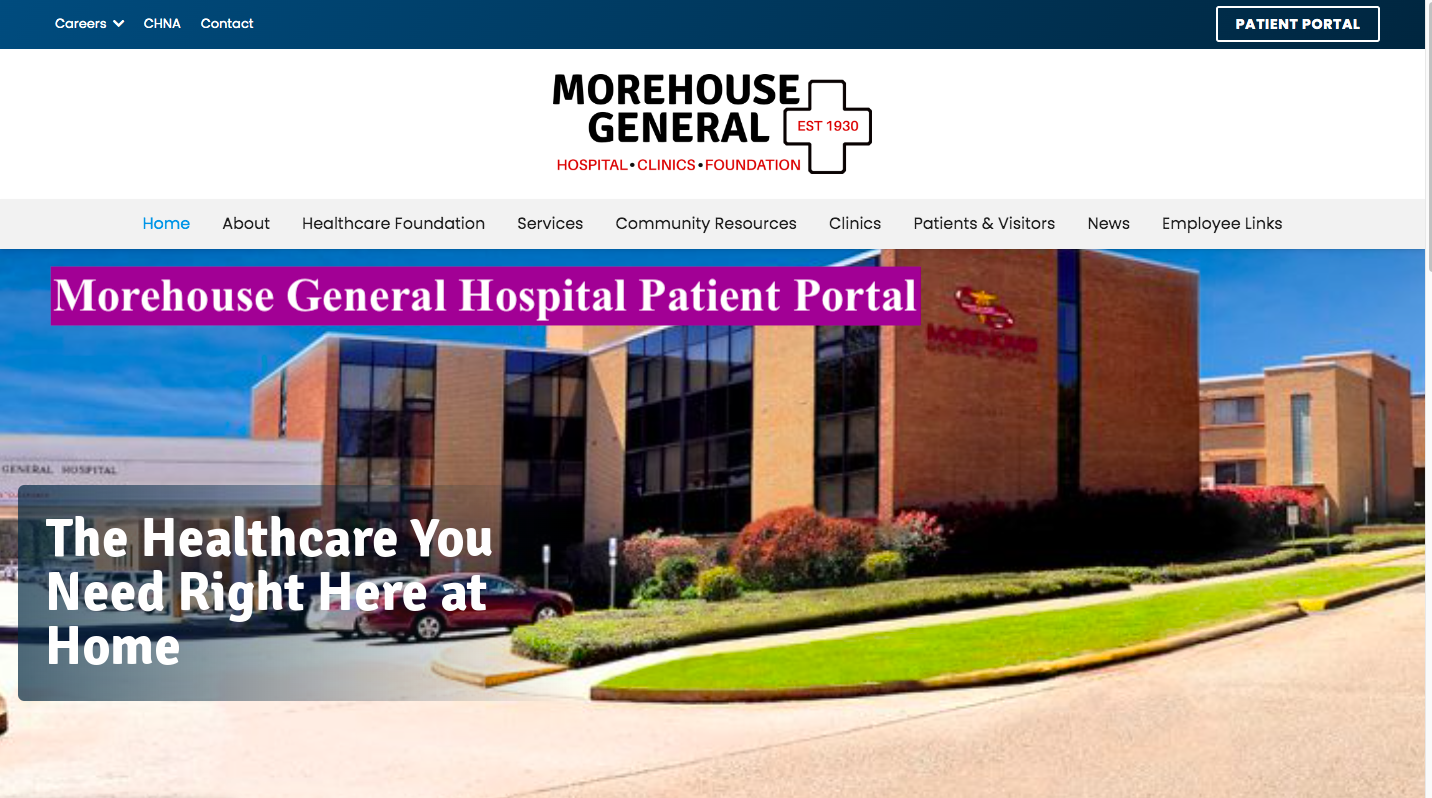 Morehouse General Hospital Patient Portal