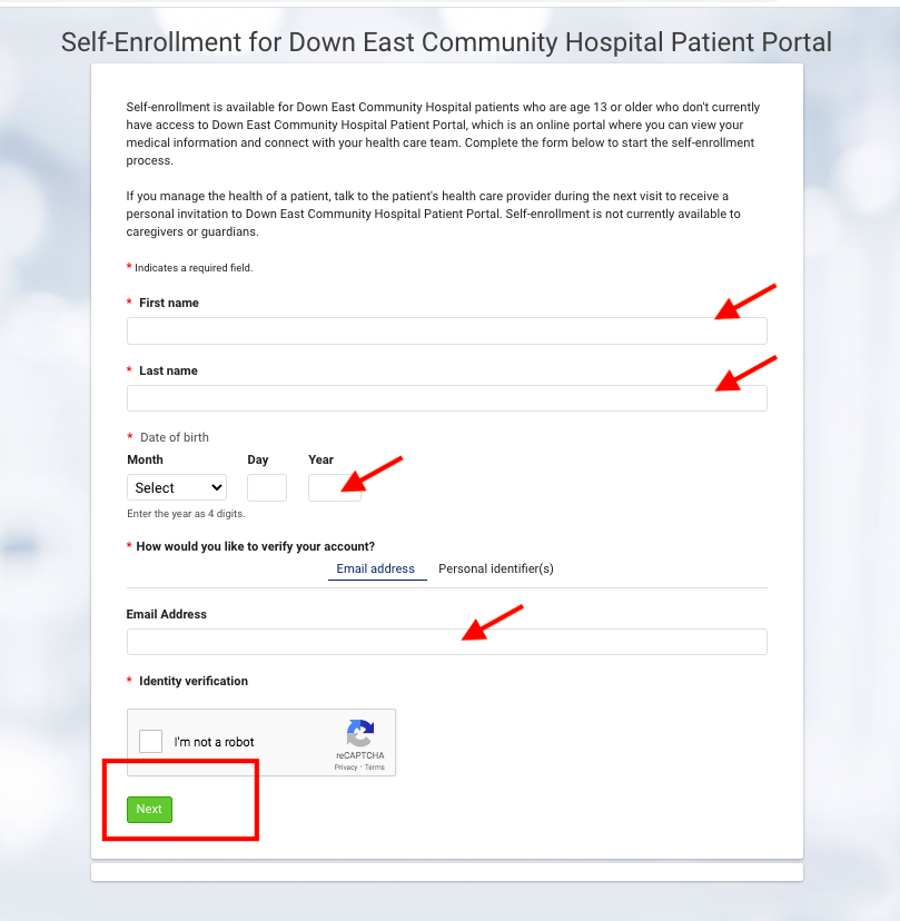 Down East Community Hospital Patient Portal