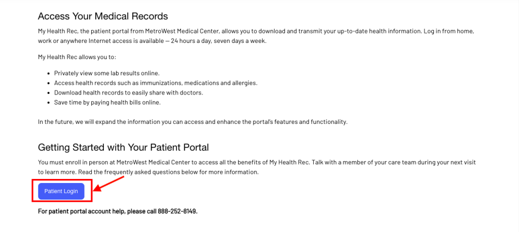 Metrowest Medical Center Patient Portal