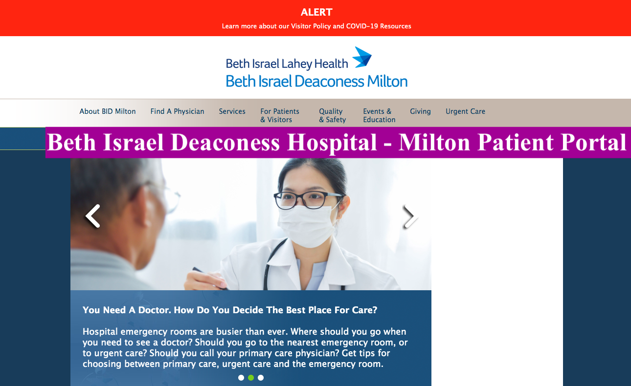 Beth Israel Deaconess Hospital - Milton Patient Portal