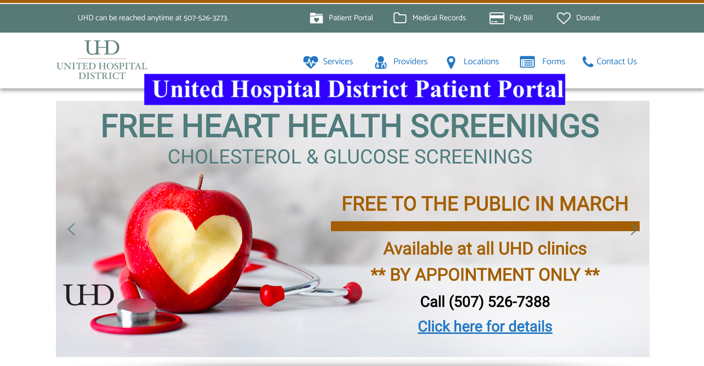 United Hospital District Patient Portal