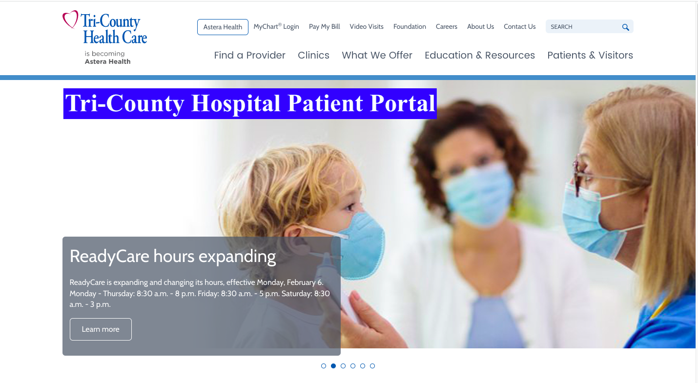 Tri-County Hospital Patient Portal