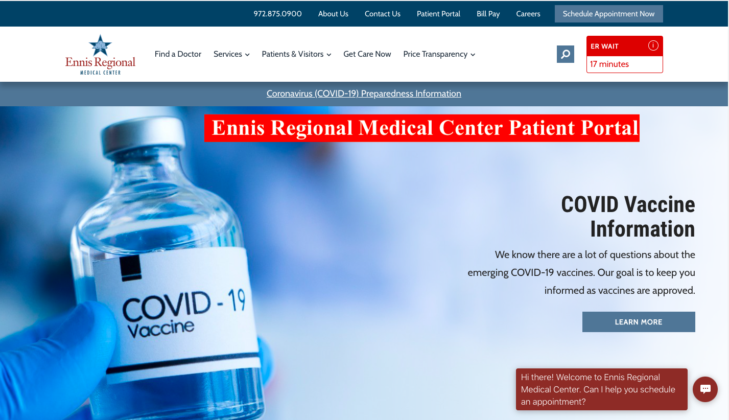 Ennis Regional Medical Center Patient Portal