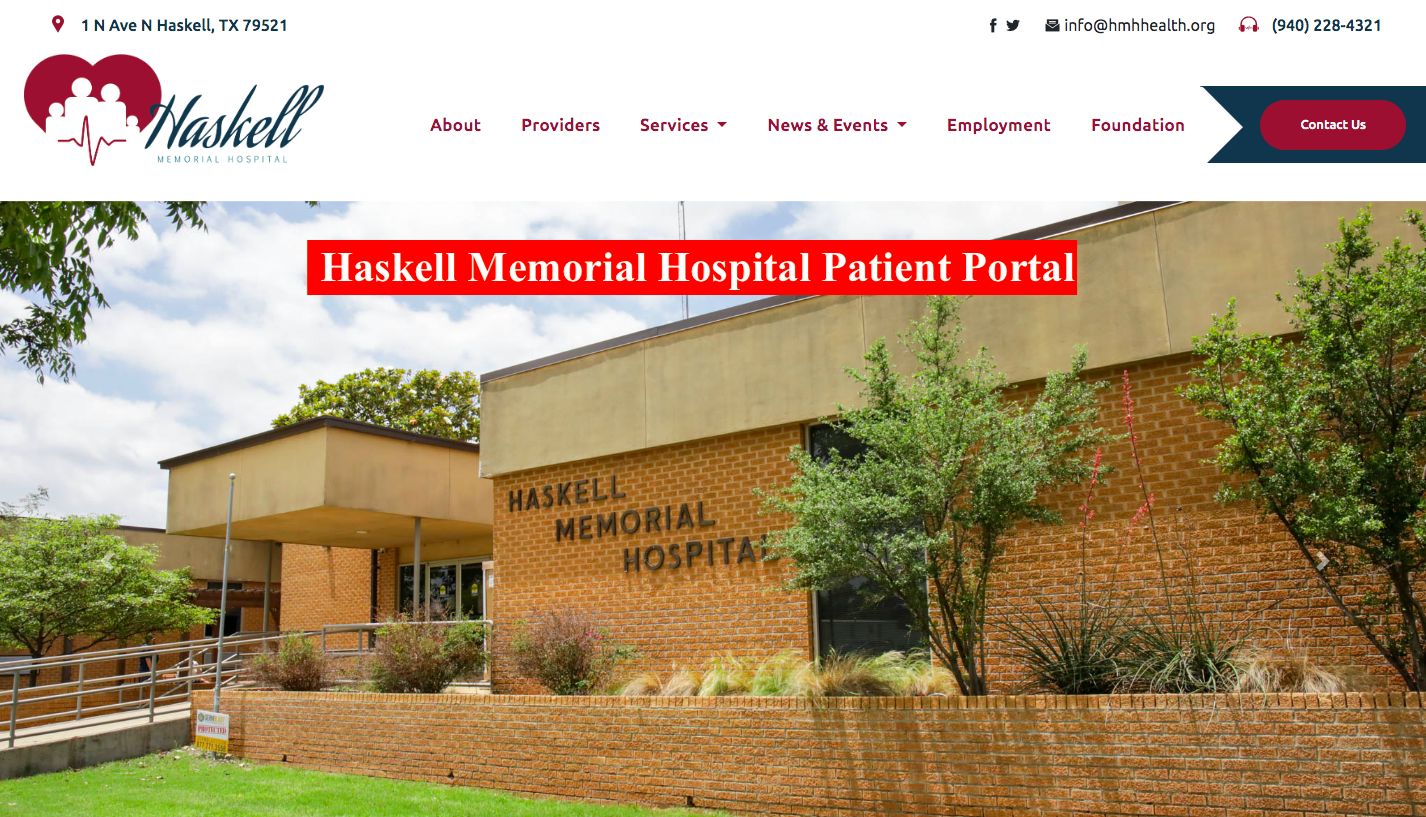 Haskell Memorial Hospital Patient Portal -haskellmemorialhospital.com