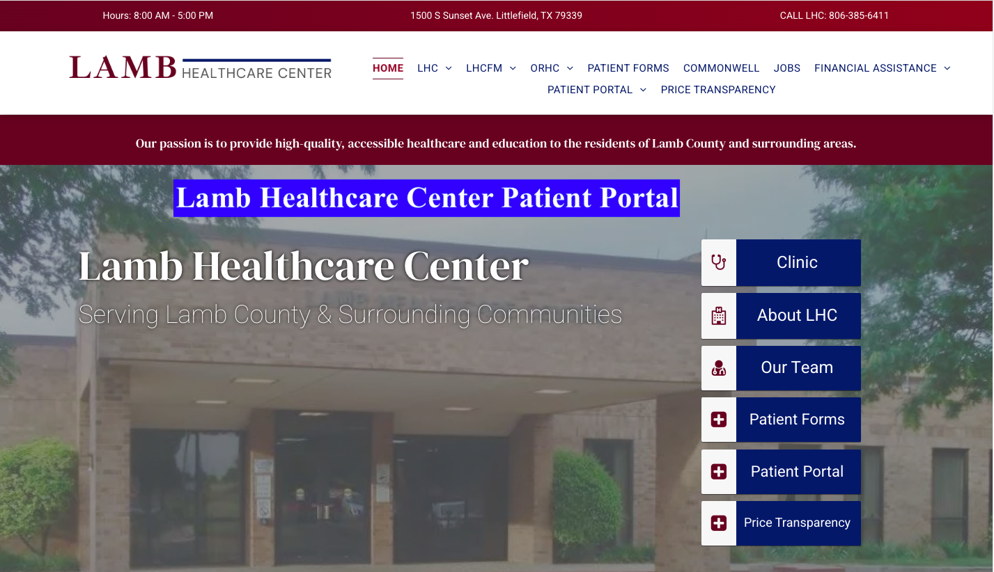 Lamb Healthcare Center Patient Portal