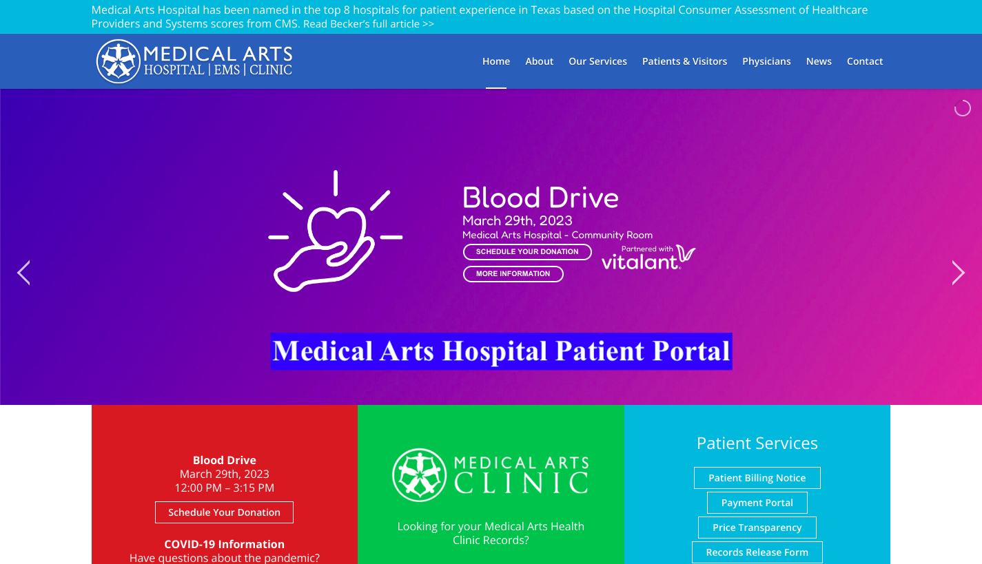 Medical Arts Hospital Patient Portal