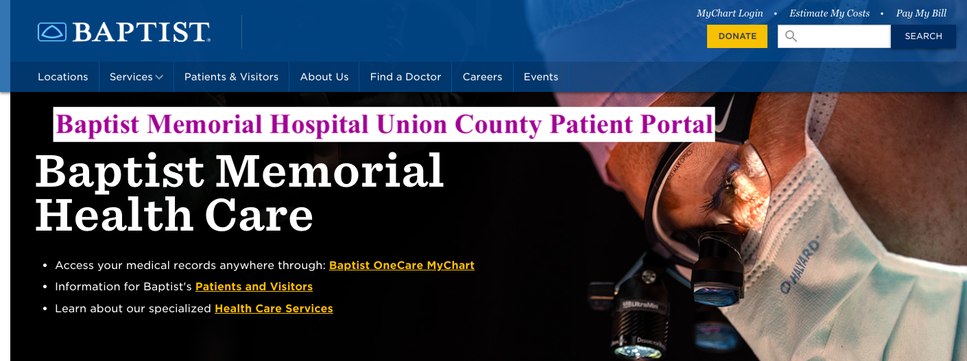 Baptist Memorial Hospital Union County Patient Portal