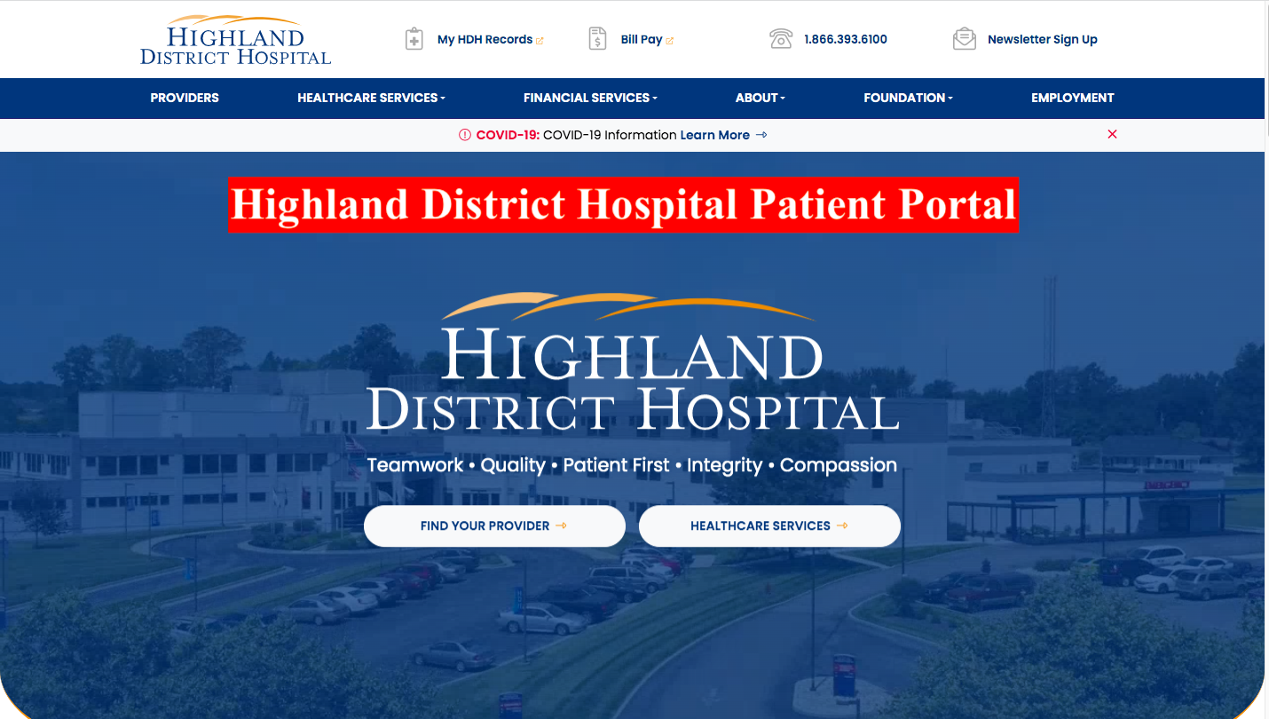 Highland District Hospital Patient Portal