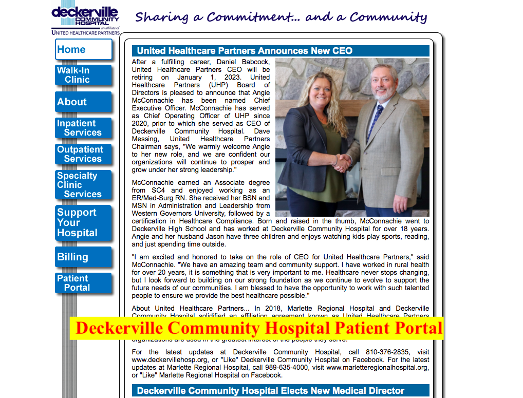 Deckerville Community Hospital Patient Portal