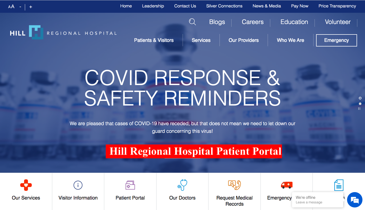 Hill Regional Hospital Patient Portal