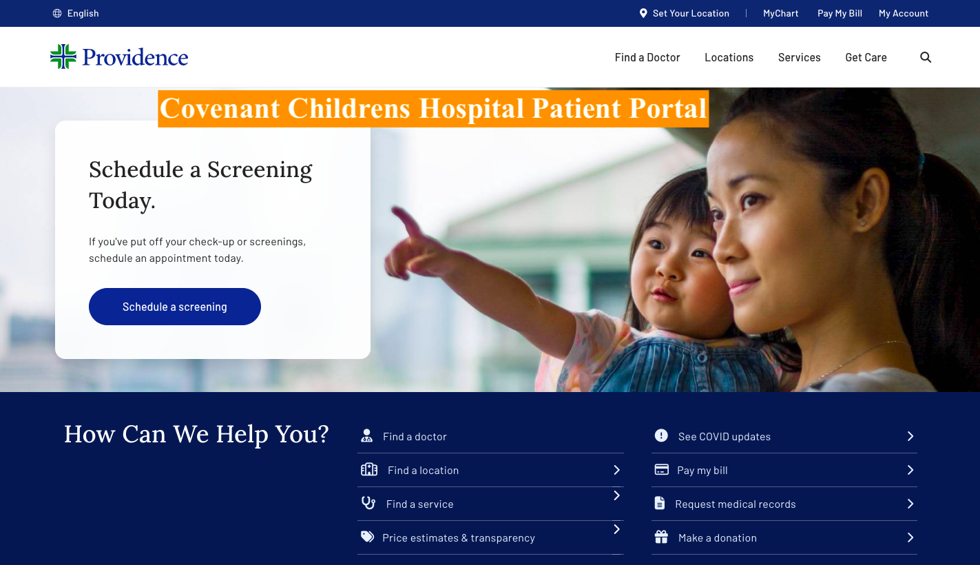 Covenant Childrens Hospital Patient Portal